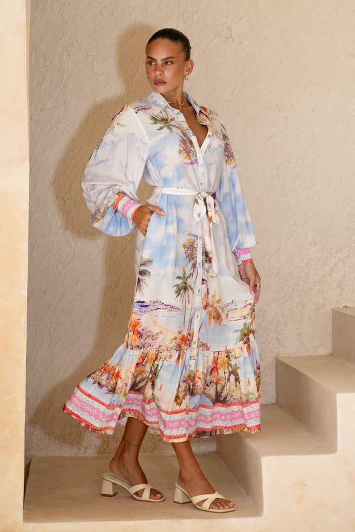 Saint Tropez - Long Sleeve Maxi Dress